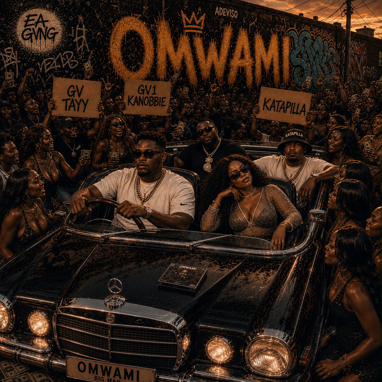 Omwami single artwork featuring the EA GVNG community